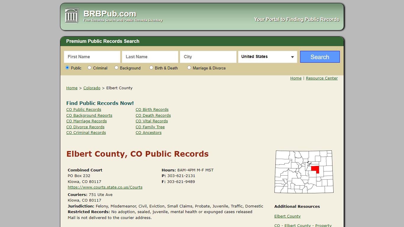 Elbert County Public Records | Search Colorado Government Databases